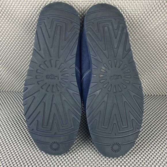 UGG Cooke Slip On Loafer Shoes Mens Size 10 Navy Blue Sheepskin Folding Back main image 6